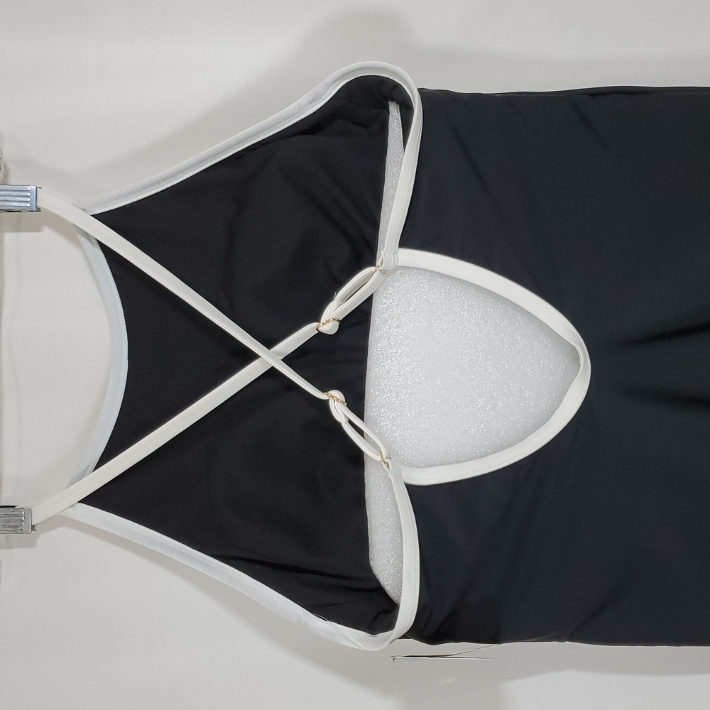 Shade & Shore Woman's Contrast Binding Highneck Full Coverage Tummy Control - Picture 9 of 15